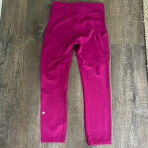 Lululemon Athletica Pink invigorate Leggings High rise waist crop like new